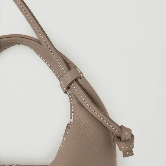 Roots Tan Hobo Bag with Curved Handle and Contrast Stitching - Picture 7 of 7